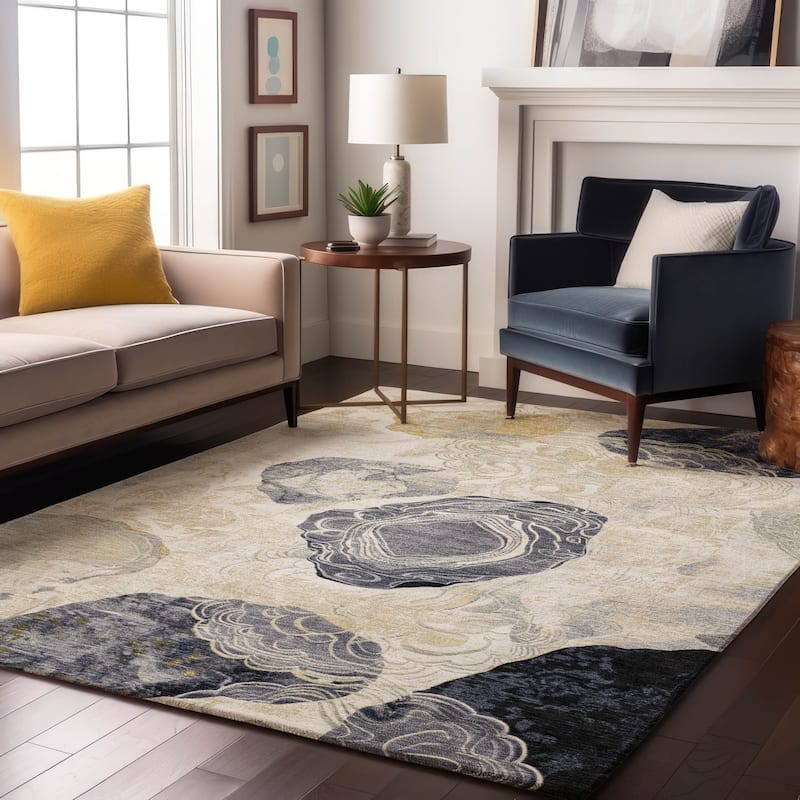 Premium Washable Super Soft Abstract Imprints Mayfield Rug
