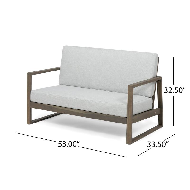 Belgian Outdoor 4-seater Acacia Wood Chat Set by Christopher Knight Home