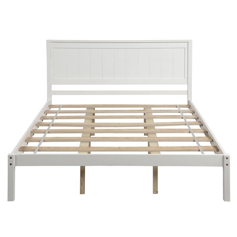 Twin/Full/Queen Wood Frame Platform Bed with Headboard