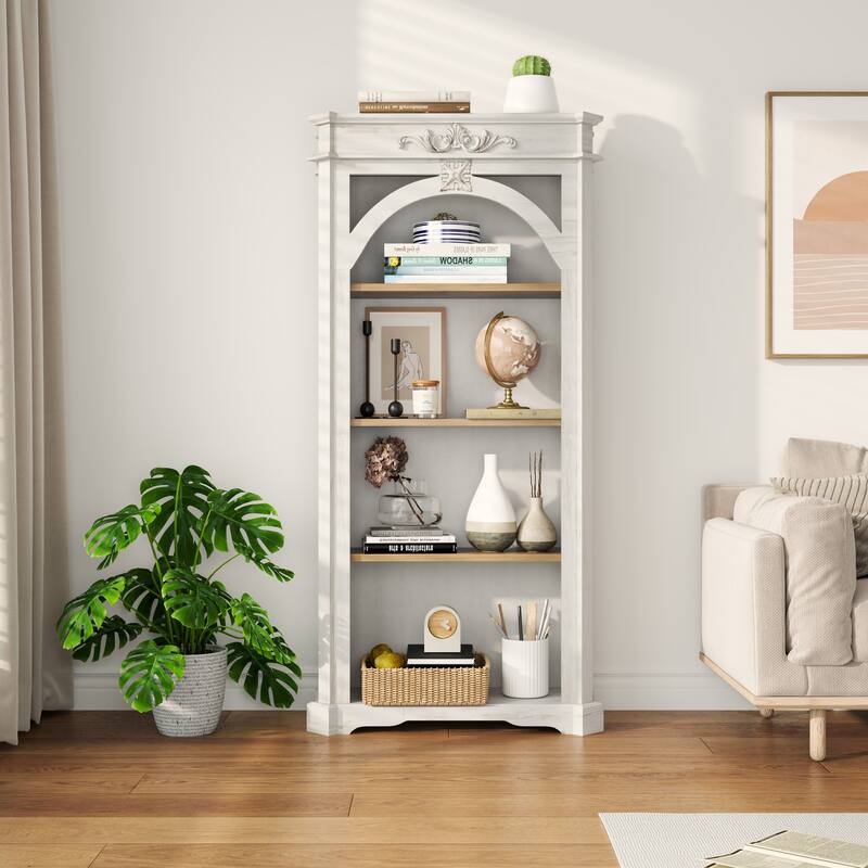 4 Tiers bookshelf - White+Vintage