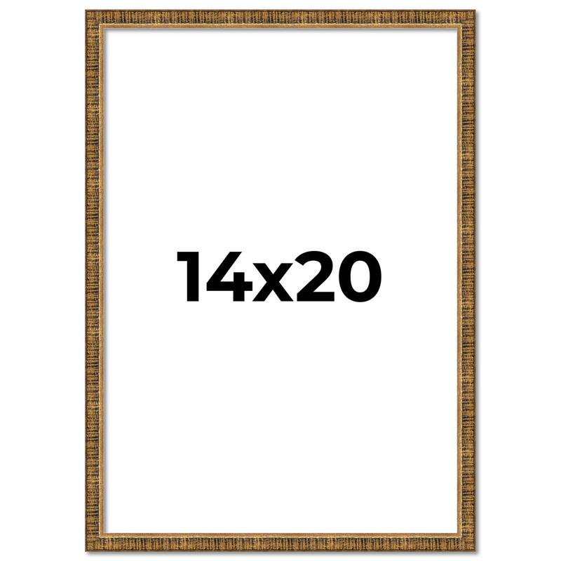 14x20 Frame Gold Picture Frame - Complete Modern Photo Frame Includes
