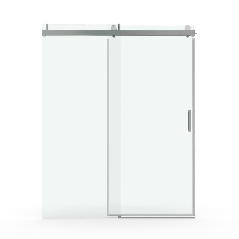 Sliding Frameless Shower Door with 3/8 Inch (10mm) Thick Tampered Glass