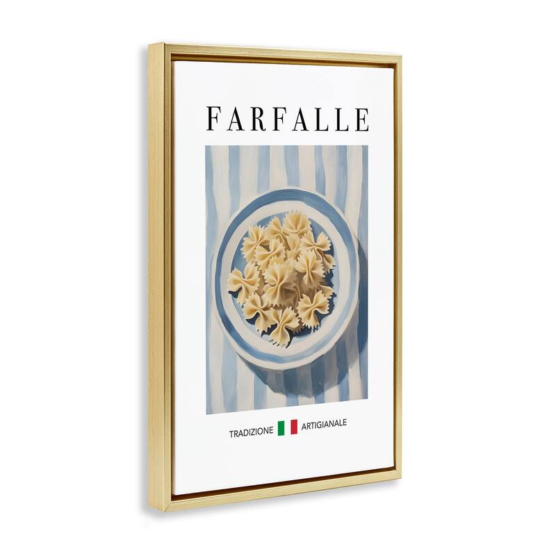 Stupell Traditional Farafalle Pasta Framed Floater Canvas Wall Art Design By Andreas Magnusson