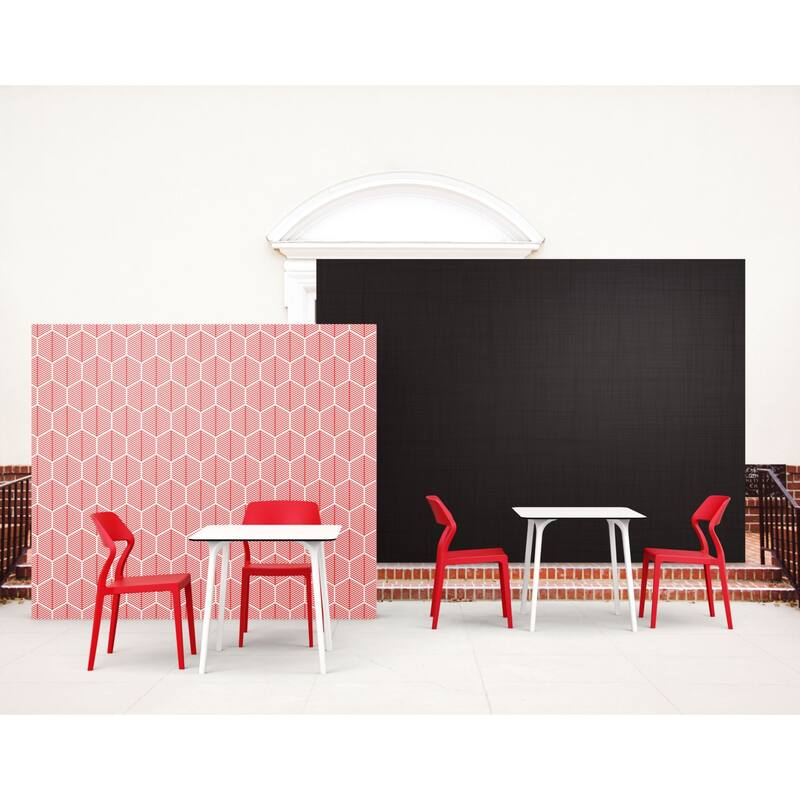 32.75" Red Solid Patio Dining Chair