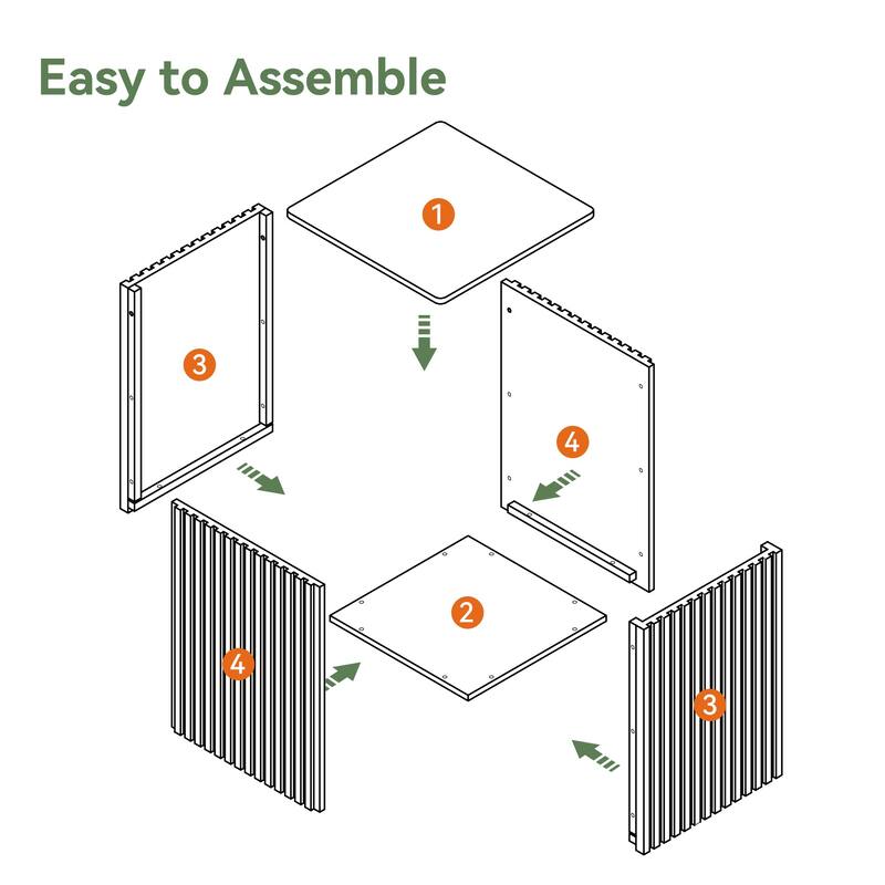 Solid Wood End Table, Fluted Side Table with Storage and Removable Lid - 18.9" D x 18.9" W x 24.21" H