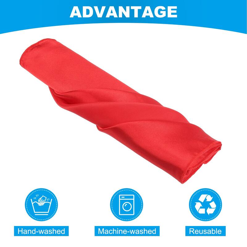 12pcs Satin Table Napkins Polyester Square Bright Table Napkin 20"x20"