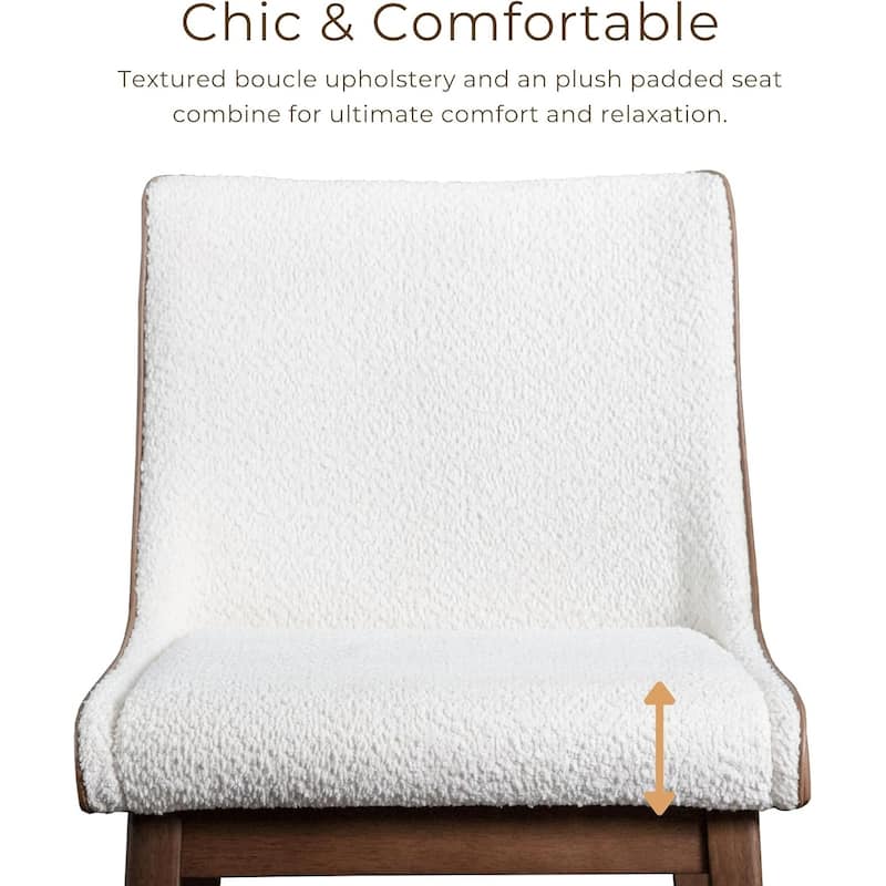 Walnut Finish Upholstered Sleek Side Chairs Set