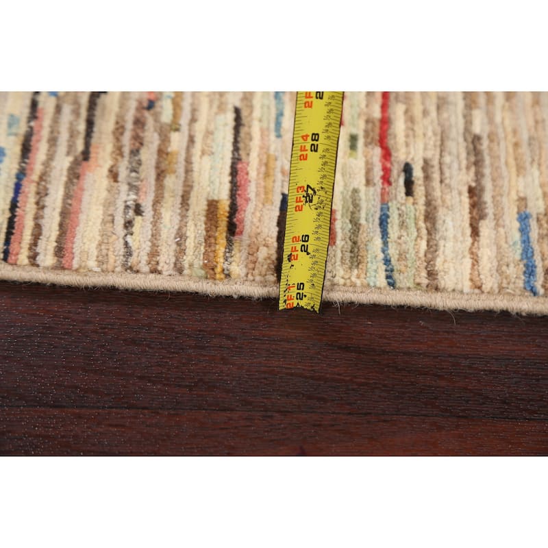 Contemporary Gabbeh Kashkoli Area Rug Wool Hand-knotted Foyer Carpet - 2'7" x 3'10"