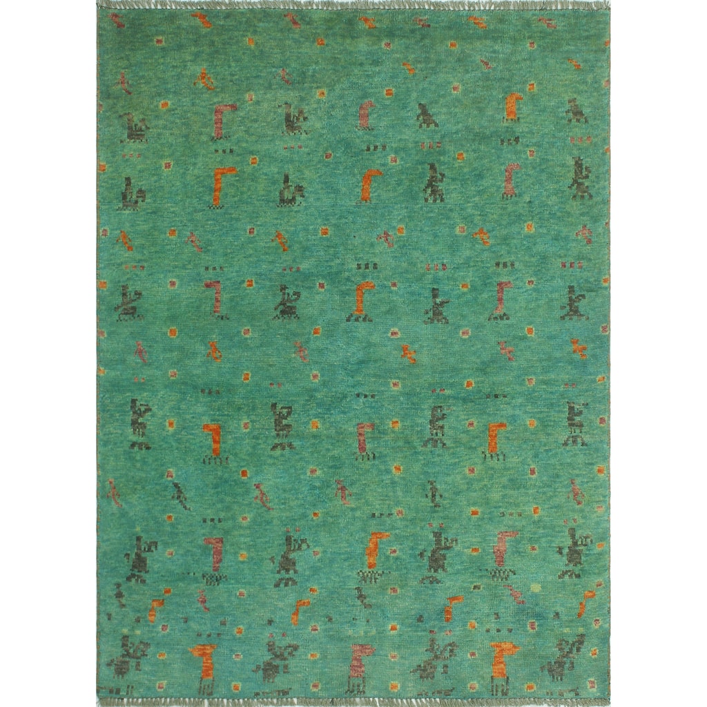 Balochi Monica Lt. Blue/Turquoise Rug - 4'1" x 5'10"
