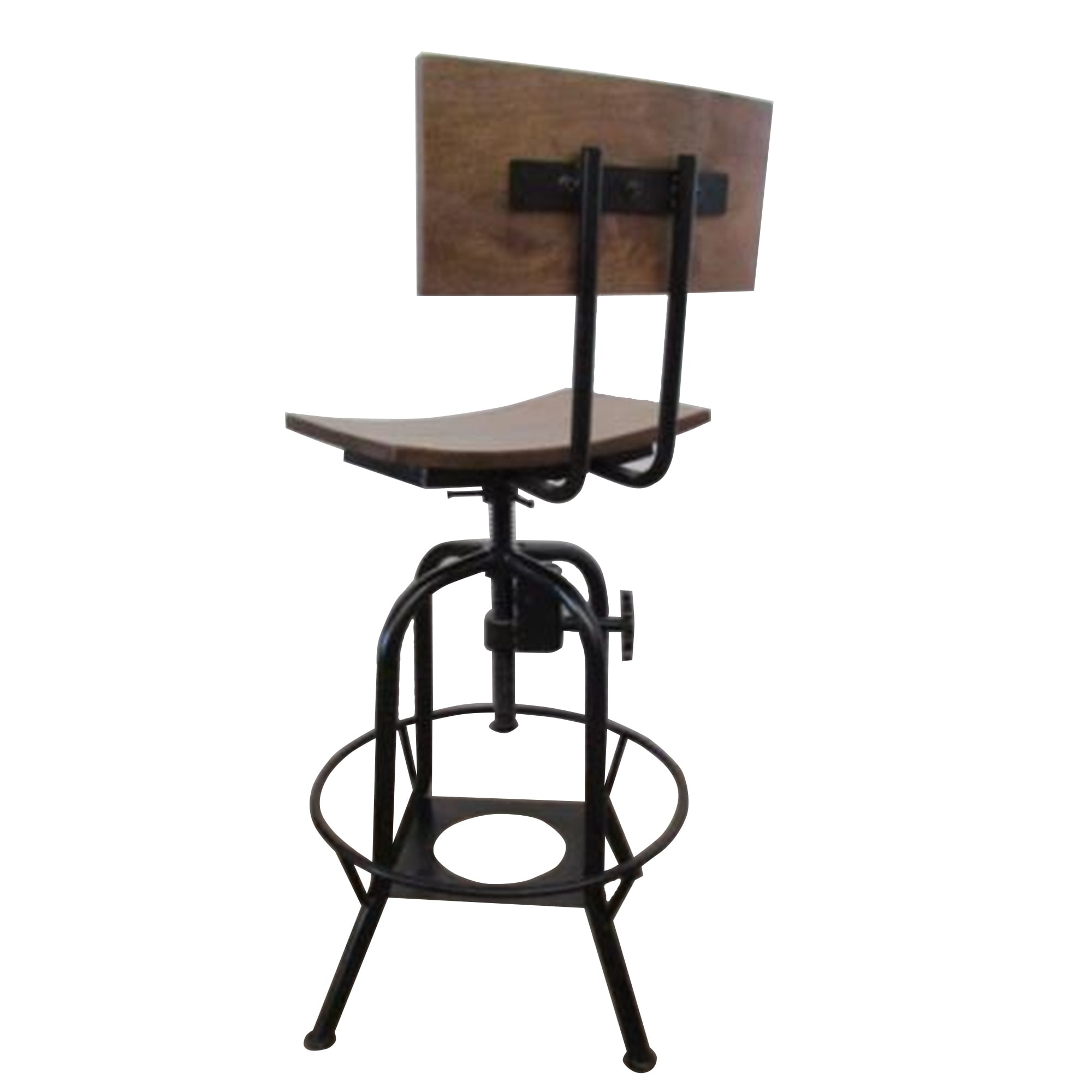 Wood 18 Inch Wide Adjustable Height Bar Stool With Backrest Overstock 14041848