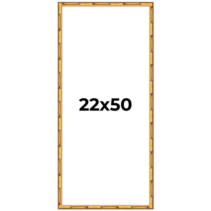 22x50 Frame Gold Bamboo Picture Frame Modern Photo Frame Includes UV Acrylic Shatter Guard Front Acid Free Foam Backing Board