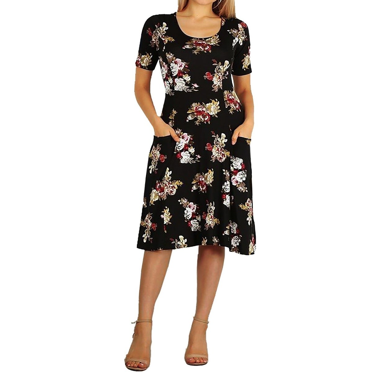 plus size black dress with pockets