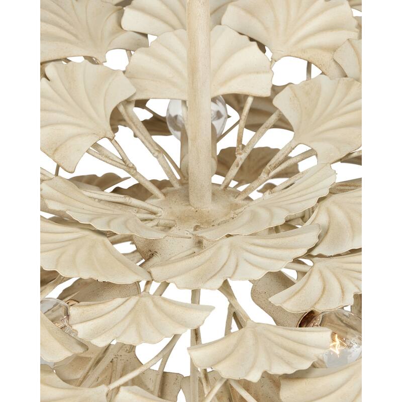 Currey & Company Maidenhair Cream Semi-Flush Mo - 13.5"h x 39.5"dia