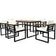 preview thumbnail 31 of 34, 7-Piece Outdoor Patio Steel Dining Set with Umbrella Hole and 6 Cushioned Armchairs