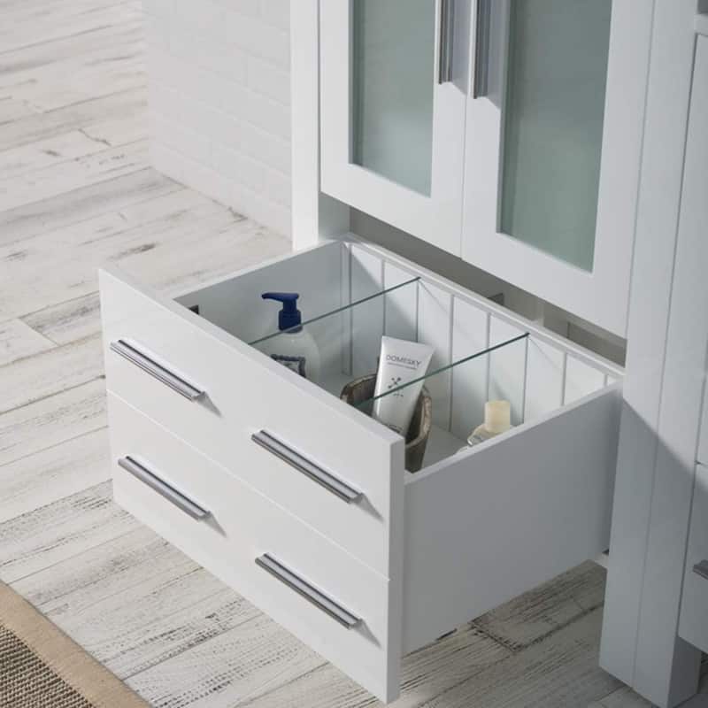 Blossom Sydney 60 Inch Double Sink Vanity with Side Cabinet & Mirrors