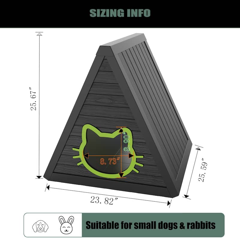 Triangular Cat Nest Black - Black
