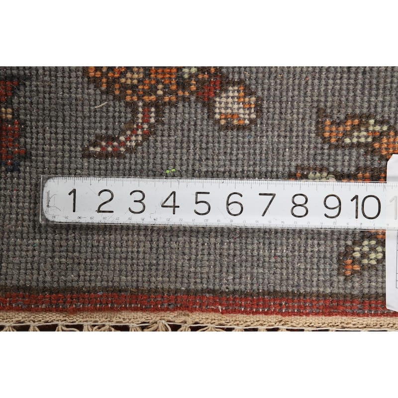 Hand Knotted Oriental 100% Wool Carpet Traditional Animal Pictorial Greys & Charcoal Art Deco Area Rug - 3' 0'' X 2' 0''