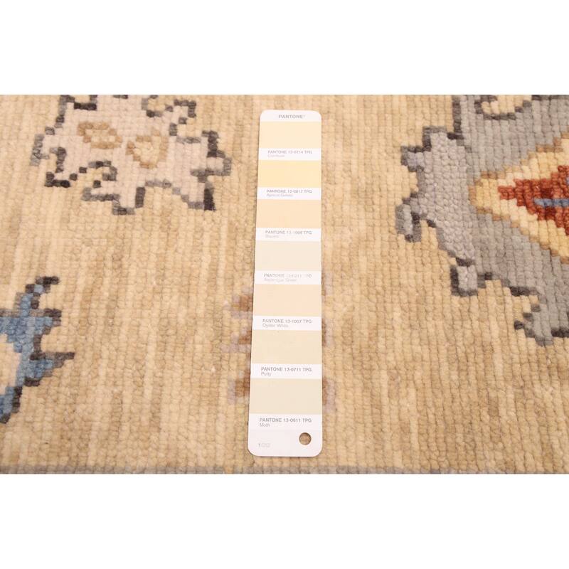 ECARPETGALLERY Hand-knotted Modern Oushak Light Khaki Wool Rug - 5'0 x 7'11