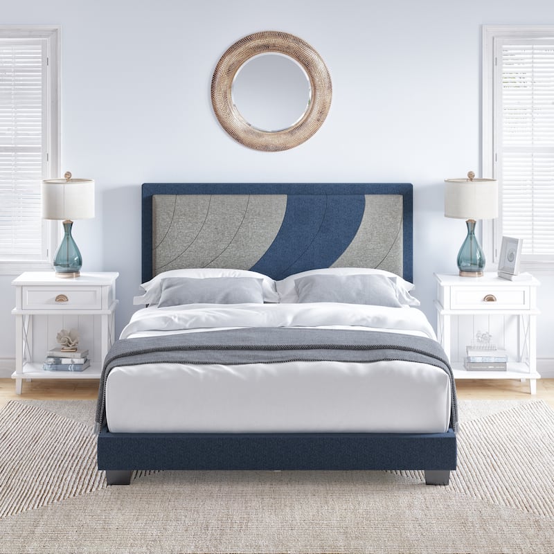 Boyd Sleep Sail Away Oceanic Upholstered Linen Platform Bed