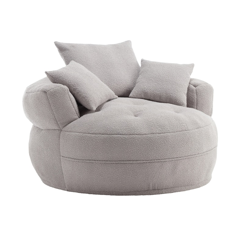Indoor circular wide sofa and lazy sofa chair - Grey