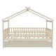 preview thumbnail 33 of 36, Creativity House Bed,Full Size Wooden House Bed with Twin Size Trundle,Solid Construction