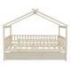 preview thumbnail 7 of 10, Full Size Wooden House Bed With Twin Size Trundle