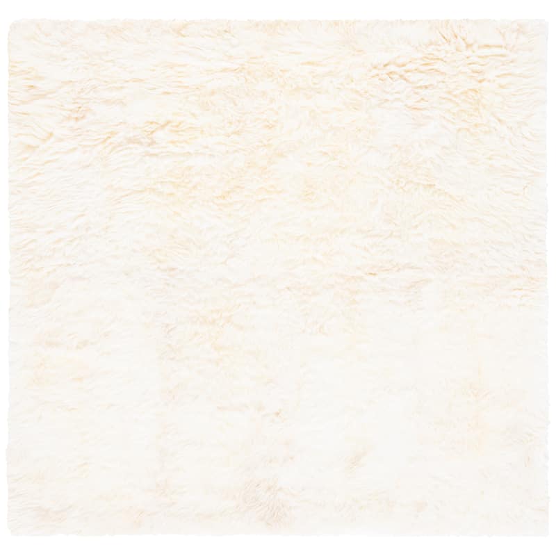 SAFAVIEH Handmade Sheepskin Brittnie Genuine Pelt Rug - 3' Square - Natural/White