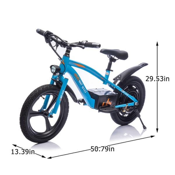 dimension image slide 2 of 4, 24V Kids Ride On Electric Dirt Bike,300W Super Power Motor,Handle Acceleration Up to 12.43MPH,16in Wheels,Power Display