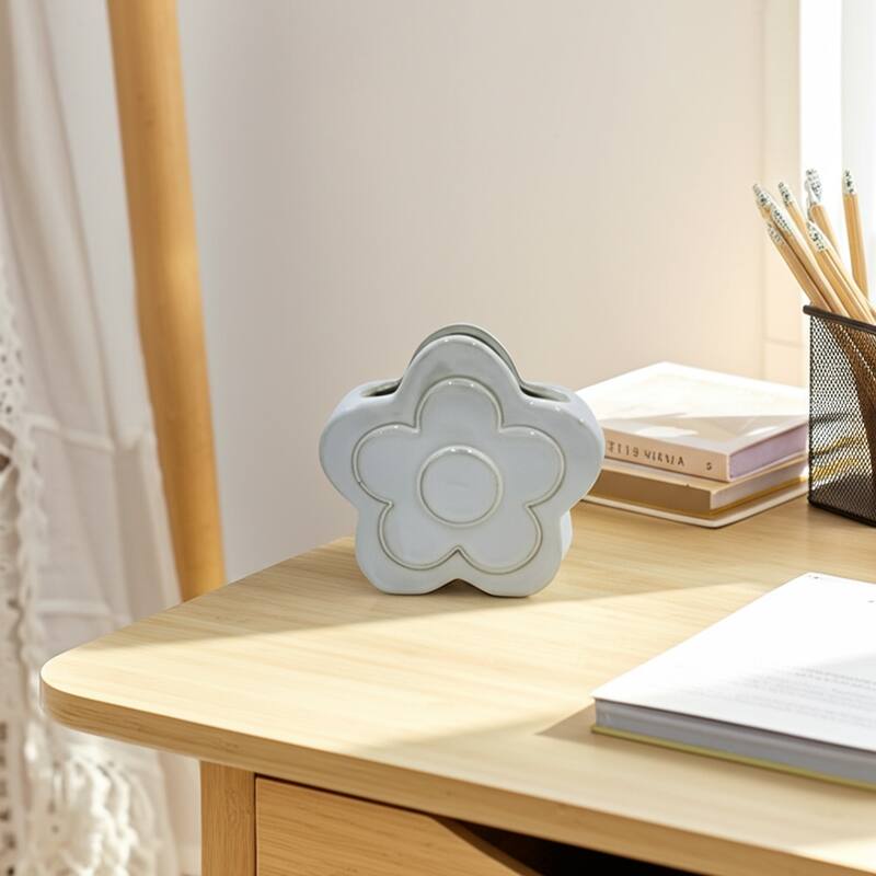 Ceramic Storage Flower Shape Modern Accent - 6"