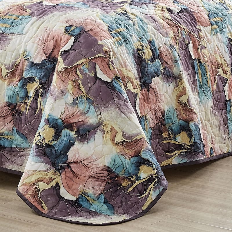 Shatex Poline 3 piece Lightweight Cooling Bedspread set,Oversized Reversible Quilt set