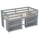 preview thumbnail 12 of 11, Modern Wooden Twin Size Loft Bed with Two-tier Shelves and LED Light