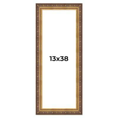 13x38 Frame Vintage Gold Solid Wood Picture Frame | 2.5 Inch Moulding