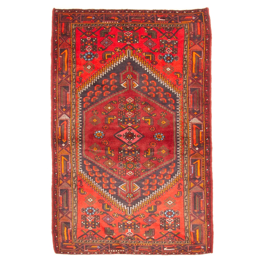 ECARPETGALLERY Hand-knotted Andelz Dark Red Wool Rug - 4'1 x 6'9