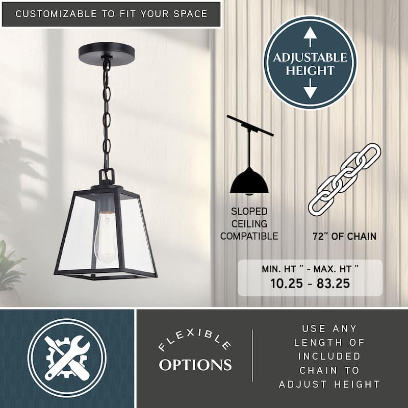 Grant Farmhouse Mini Pendant Ceiling Light Clear Glass