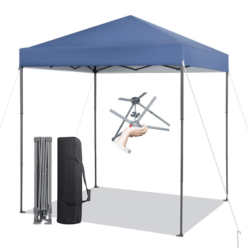 Gymax Patio 6.6 x 6.6ft Outdoor Pop-up Canopy Tent Portable Sun - Blue