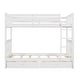 preview thumbnail 4 of 7, Twin over Twin Size Bunk Bed with Ladders, Solid Wood Kids Storage Bed Frame with 2-Storage Drawers for Bedroom, White