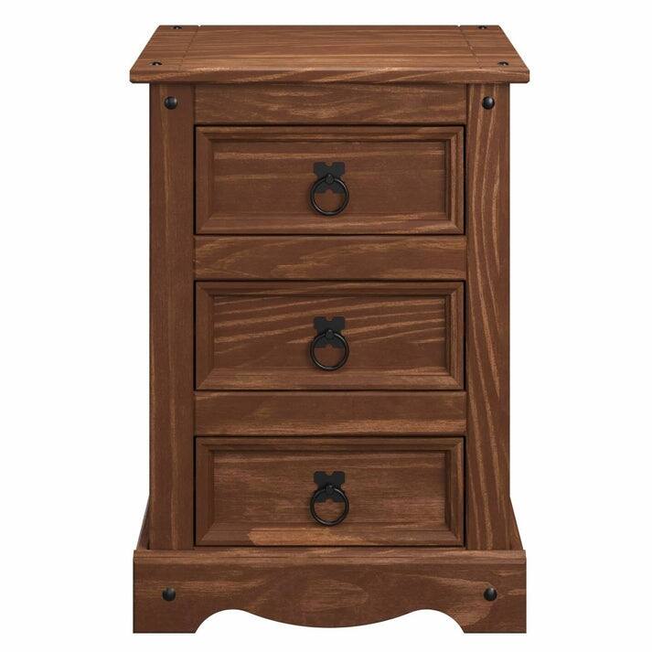 Wood Nighstand 3 Drawers Corona | Furniture Dash