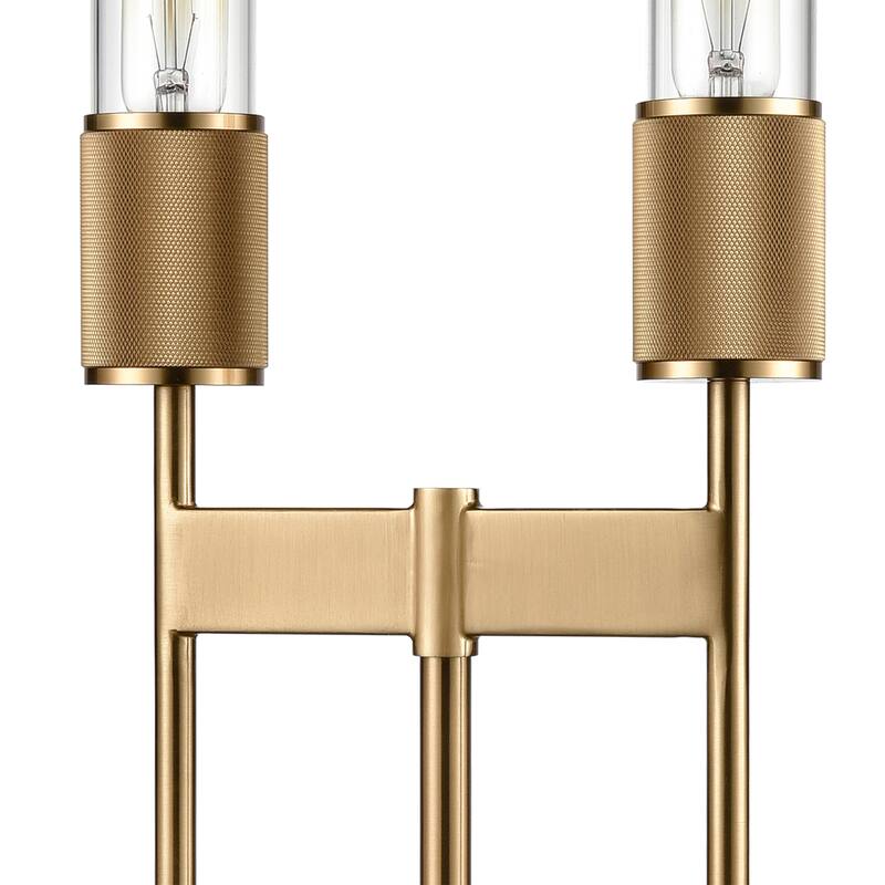Elk Home Beaconsfield Aged Brass With Clear Tube 2 Light Table Lamp