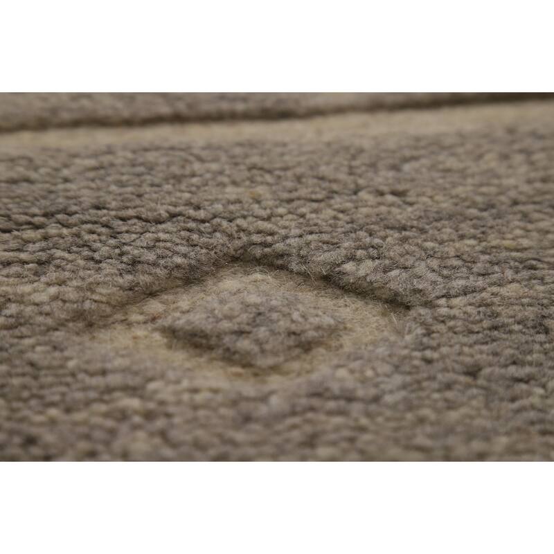 Gray Moroccan Oriental Area Rug Hand-Knotted Wool Carpet - 5'8" x 8'3"