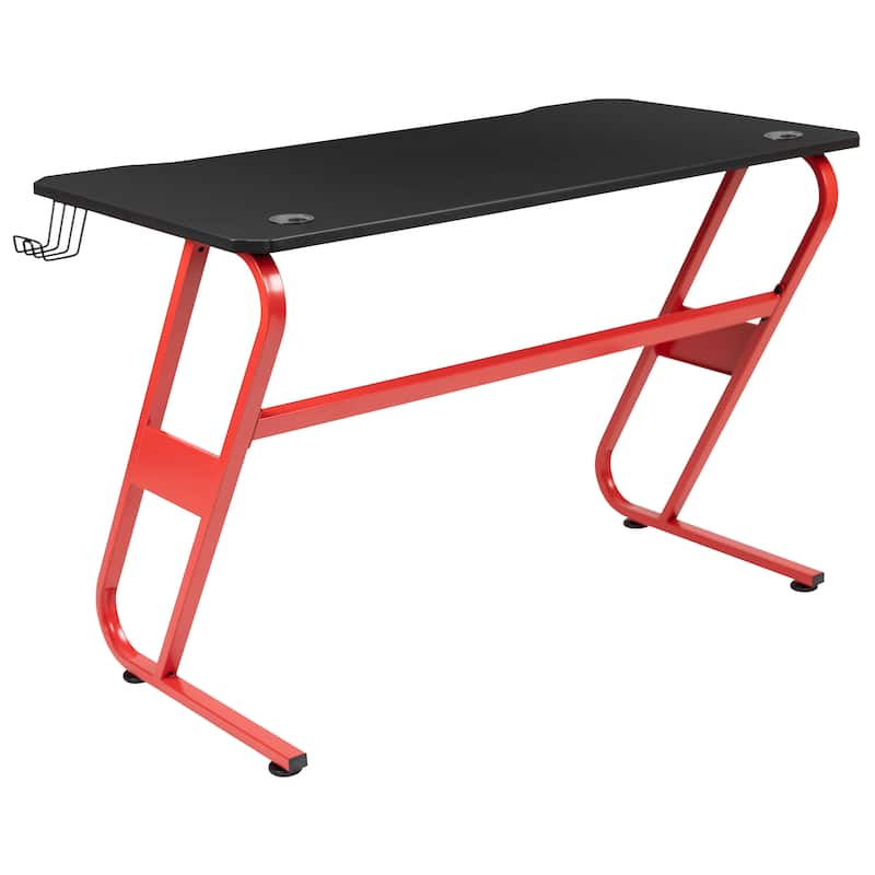 Professional Gaming Ergonomic Desk with Cup Holder and Headphone Hook
