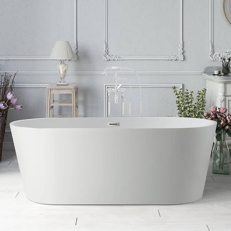 Vanity Art 67" Acrylic Freestanding Soaking Bathtub