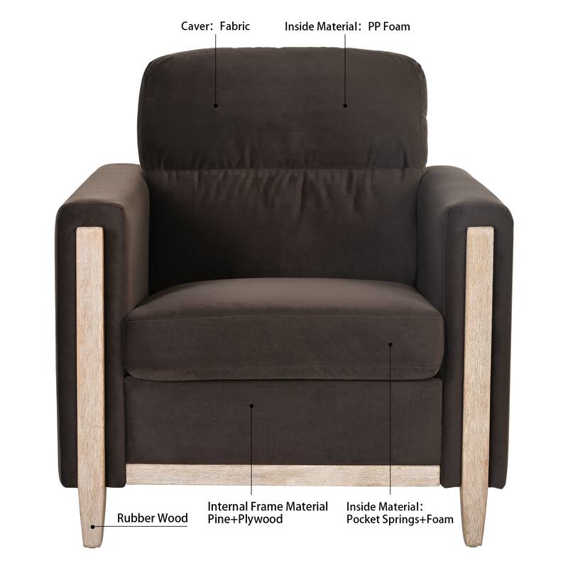 1 Seater Sofa For Living Room - Brown