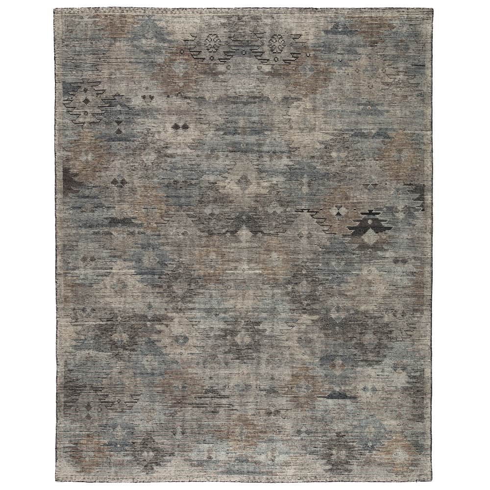 Porch & Den Barko Blue/ Tan Tribal Pattern Hand-Knotted Area Rug