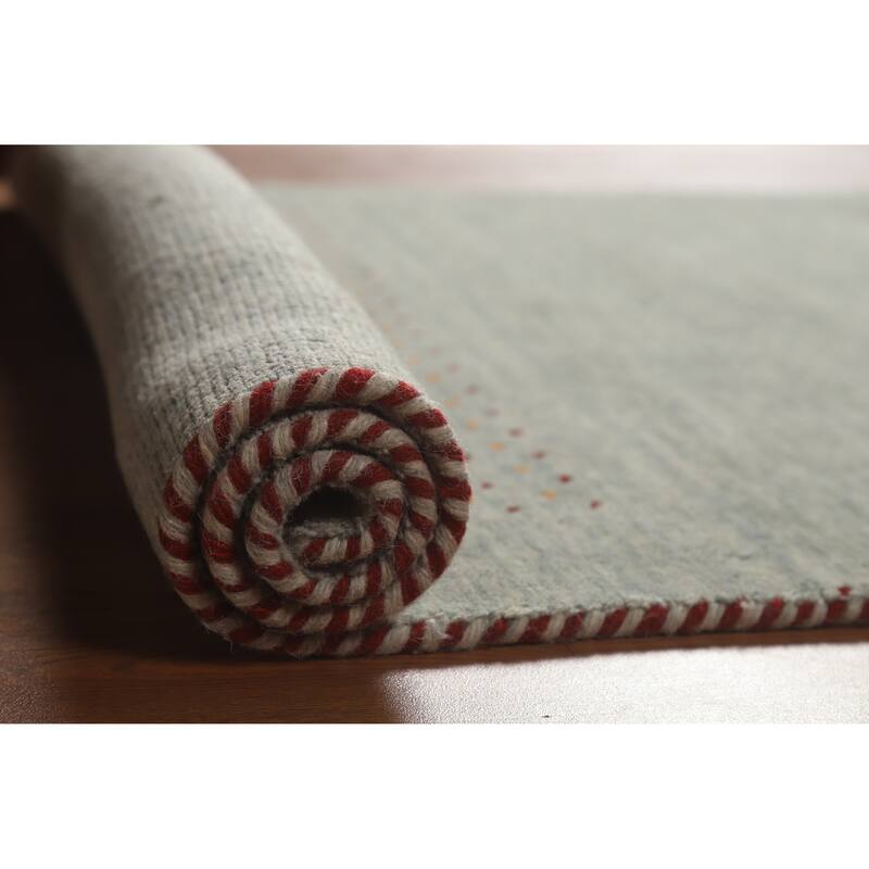 Hand Knotted Oriental 100% Wool Carpet Tribal Animal Pictorial Green Gabbeh Area Rug - 4' 11'' X 3' 0''