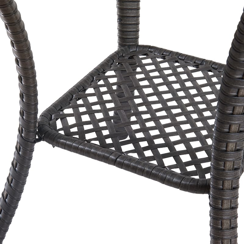 360° Rotating Wicker Patio Bistro Sets with Coffee Table - Brown