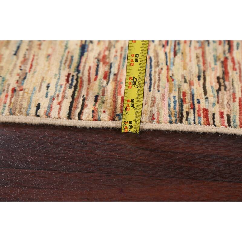 Striped Modern Gabbeh Kashkoli Oriental Area Rug Wool Handmade Carpet - 2'8" x 4'1"