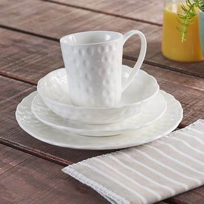 Vanilla Marble Round Salad Plate Set of 4