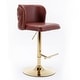 preview thumbnail 4 of 47, Modern PU Upholstered Bar Stools Set of 2, Adjustable Seat Height Swivel Bar Chair, Tufted Backrest Rivet Decorative Bar Stool
