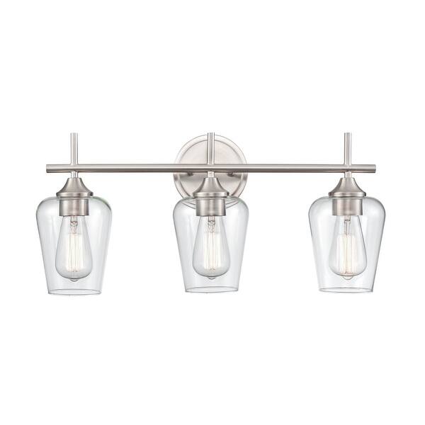 slide 2 of 19, Millennium Lighting Ashford Metal Bathroom 3 Light Vanity Fixture in Multiple Finishes Brushed Nickel