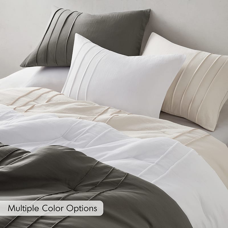 Chelsea Square Evans Pinch Pleated Soft Washed Boho Comforter Set